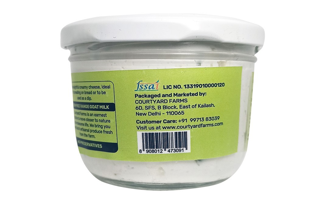 Courtyard Farms Whitality Goat Cheese Chives    Tub  200 grams